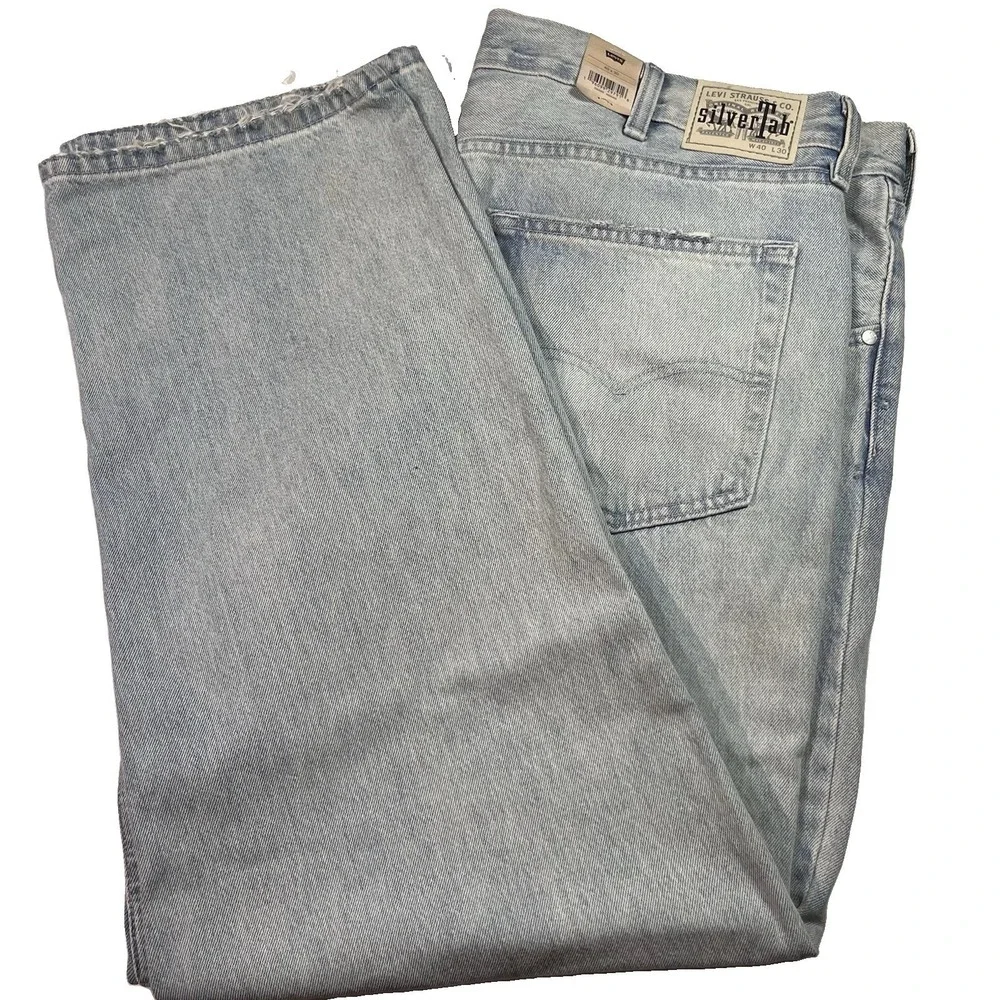 Nwt Levis SilverTab 40x30 Men's Loose 100% Cotton Tapered Leg Jeans READ MORE